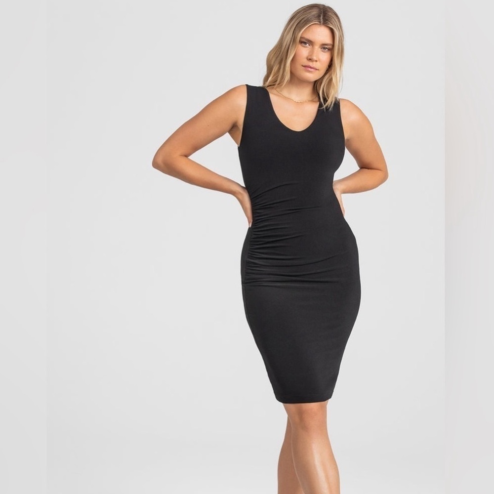 Honeylove InnerPower Sleeveless Dress in Jet Black Sz L